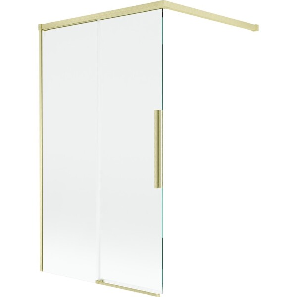 MEXEN/S - Rox vanová zástěna 2-křídlová posuvná 100 x 150, transparent, zlatá kartáčovaná 8C9-100-003-55-00
