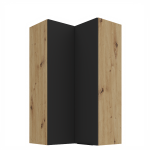 Horní rohová skříňka Aria 60x60 GN-108 2F (90°) Barva korpusu: Bílá, Barva dvířek: BL - Black AFM