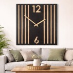 DumDekorace Designové nástěnné hodiny LAMELE 50 x 50 cm