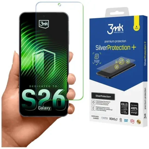 3mk SilverProtection+ / Ochranná fólie / Samsung Galaxy S26 / antimikrobiální (5903108745239)