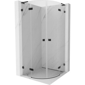 MEXEN/S - Lunar L sprchový kout čtvrtkruh křídlový 80 x 80, transparent, černá 833L-080L-080P-70-00