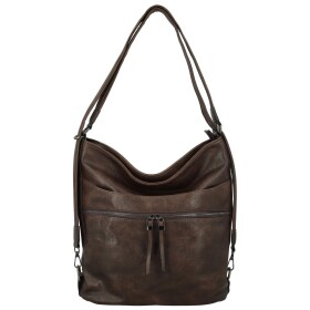 Trendy dámský koženkový kabelko-batoh Kavya, coffee
