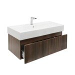 Koupelnová skříňka s baterií a umyvadlem SAT Evolution 1 98x30x44,8 cm ořech mat SATEVO100NAU2BA SATEVO100NAU2BA