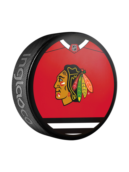 Inglasco / Sherwood Puk Chicago Blackhawks Jersey Design Souvenir Collector Hockey Puck