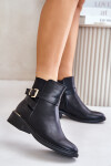 Dámské chelsea boty na nízkém podpatku eko kůže černé Zinlora 36