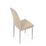 Židle jídelní, béžová látka, šedé kovové nohy