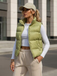 Dámská prošívaná vesta WILLOW pistáciová FashionStreet TY3797 XL