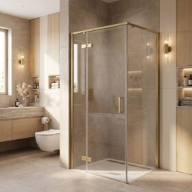 REA - Sprchový kout Bruno 90x90 Brush Gold REA-K3600