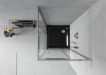 MEXEN/S - Rio čtvercový sprchový kout 90 x 90, transparent, chrom + vanička se sifonem Flat, černý 860-090-090-01-00-4070