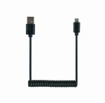 Gembird Micro USB kroucený kabel 1.8 m / USB-A (M) - Micro USB (M) / černá (CC-MUSB2C-AMBM-6)