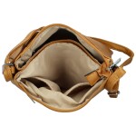 Stylová dámská koženková crossbody kabelka Melisandra, žlutá