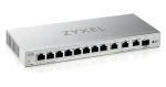 ZyXEL XGS1250-12 šedá / Switch / Managed L2 / 11x 10G RJ-45 / 1x SFP+ / 96 Gbit/s (XGS1250-12-ZZ0102F)