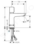 HANSGROHE - Talis E Umyvadlová baterie s automatickým uzavíráním, EcoSmart, chrom 71718000