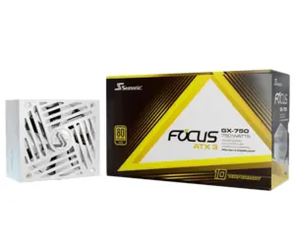 Seasonic FOCUS GX-750 ATX 3.1 bílá / PC síťový zdroj / 750 W / 80+ Gold / 135 mm (FOCUS-GX-750-V4-WHITE)