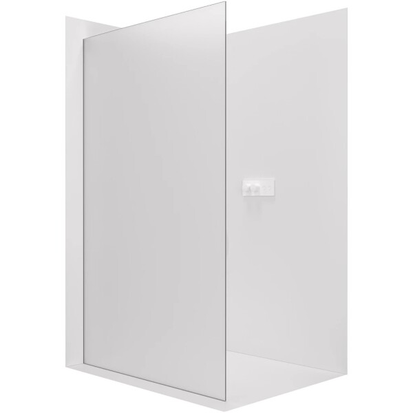 CERANO Sprchová zástěna Walk-in Crystal L/P - 8 mm - bezvzpěrový systém - bílá matná, mléčné sklo - 80x200 cm