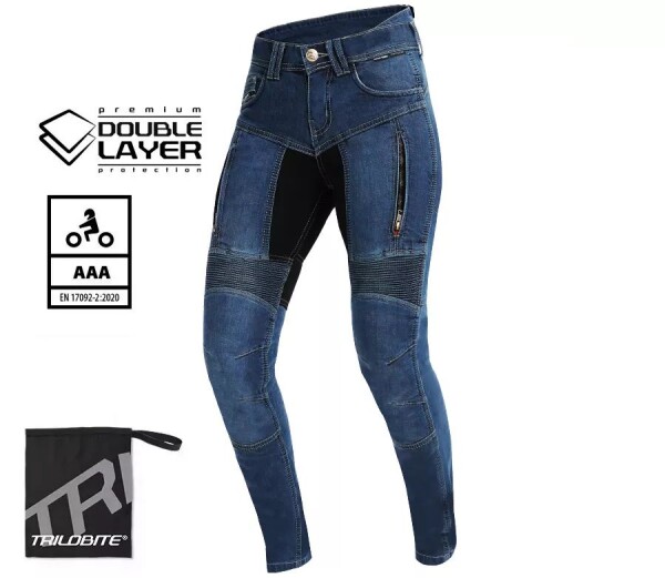 Dámské kalhoty Trilobite Parado doublelayer Aaa skinny fit blue level 2 - 26 / modrá