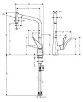 HANSGROHE - Metris New Dřezová baterie s výsuvnou sprškou, chrom 14820000