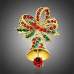 Vánoční brož Swarovski Elements Campana - vánoční zvonek, Barevná/více barev