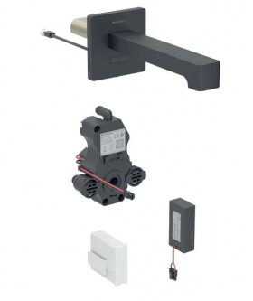 GEBERIT - Brenta Elektronická umyvadlová baterie pod omítku, bateriové napájení, easy to clean, matná černá 116.294.14.1