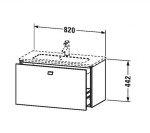 DURAVIT - Brioso Umyvadlová skříňka Compact, 44x82x39 cm, 1 zásuvka, lesklá bílá BR401102222