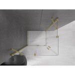 MEXEN/S - Velar Duo čtvercový sprchový kout 90 x 80, transparent, zlatá kartáčovaná 871-090-080-02-55