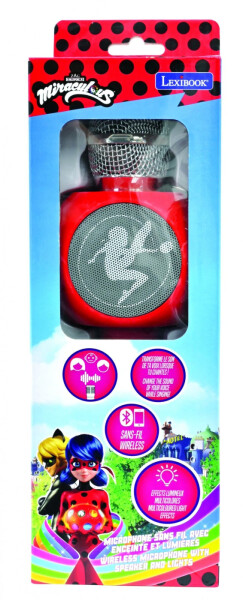 Lexibook bezdrátový karaoke mikrofon Kouzelná Beruška s vestavěným reproduktorem a světelnými efekty - Alltoys Lexibook