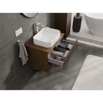 MEXEN/S - Rivel koupelnová skříňka pod umyvadlo 70 cm s deskou, 2 zásuvky, reliéf , ořech 91A20-07047-2-BFFC86
