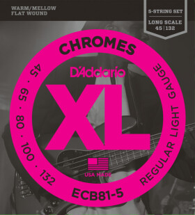 D'Addario ECB81-5 Chromes Regular Light - .045 - .132