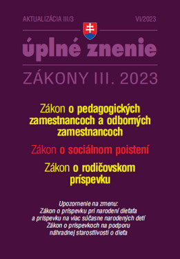 Aktualizácia III/3 2023 Sociálne poistenie