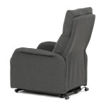 Křeslo polohovací, eletrické, šedá látka.