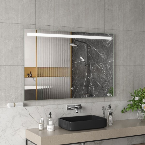 Erga Scarlet, obdélníkové LED zrcadlo 120x80cm, 920 lm, 3 barvy světla, přední osvětlení, ERG-V01-128-1280-00