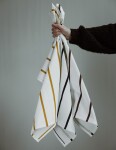 Storefactory Bavlněná utěrka White/Yellow, žlutá barva, textil