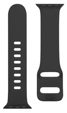 Tactical 794 Silikonový Řemínek s Přezkou pro Apple Watch 42 44mm Grain černá (8596311138928)