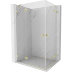 MEXEN/S - Lunar Duo sprchový kout dveře křídlové 95 x 85, transparent, zlato kartáčovaná 834-095L-085P-55-00