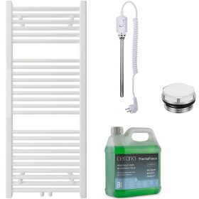 CERANO Koupelnový elektrický radiátorový set Lincoln - 300W - bílá matná - 1200x500 mm