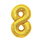 Balónek fóliový 85 cm zlatý číslo 8