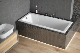 BESCO - Obdélníková vana MODERN SLIM - Nožičky k vaně - Bez nožiček, Rozměr vany - 150 × 70 VANMOD15SLIM