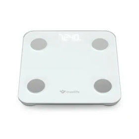 TrueLife FitScale W1 bílá / osoní bluetooth váha / nosnost 180 kg / 2× baterie AAA (TLCSMFSW1NNWA)