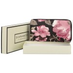 Pouzdrová dámská koženková peněženka Flowers, černá