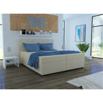 Čalouněná postel Alexa 180x200, béžová, včetně matrace