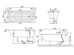 VILLEROY & BOCH - Oberon Vana Solo 170x75x45 cm, Quaryl, bílá UBQ170OBE2V-01