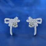 Royal Fashion stříbrné náušnice HA-XEA004-SILVER-MOISSANITE-ZIRCON
