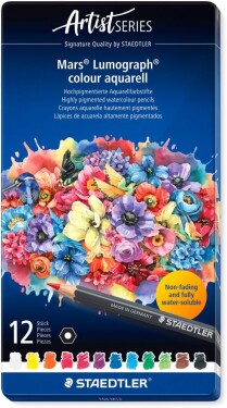 Staedtler Staedtler, 104 M12, Mars Lumograph, sada akvarelových pastelek, 12 ks