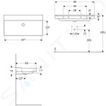 GEBERIT - Xeno 2 Umyvadlo 900x480 mm, bez otvoru pro baterii, bez přepadu, s KeraTect, bílá 500.532.01.1