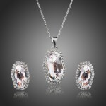 Souprava náhrdelníku a náušnic Swarovski Elements Fabia, Bílá/čirá 39 cm + 4 cm (prodloužení)