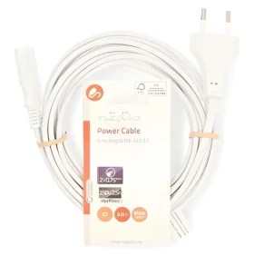 Nedis napájecí kabel Euro(M) - IEC-320-C7 3 m bílý / Napájecí kabel / Přímý / Plochý PVC (CEGL11040WT30)