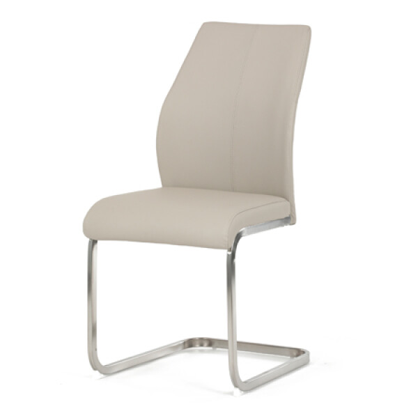Židle jídelní, krémová ekokůže, pohupová podnož broušený nerez