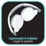 Lexibook 2v1 bluetooth skládací sluchátka bílá
