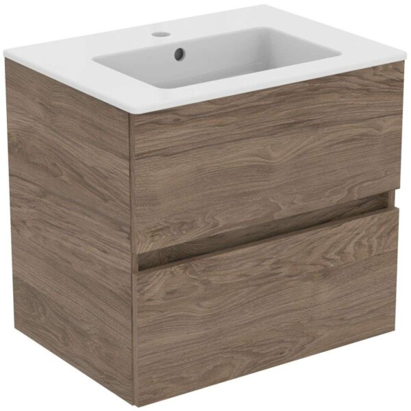 IDEAL STANDARD - Eurovit Skříňka s umyvadlem, 55x60x44 cm, 2 zásuvky, ořech R0572Y9