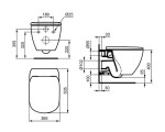 IDEAL STANDARD - Tesi Závěsné WC se sedátkem SoftClose, AquaBlade, bílá T367301